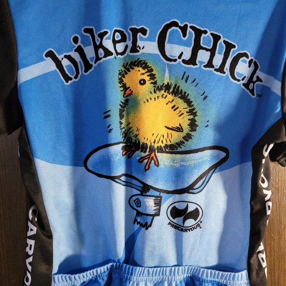 World Jerseys Women's Blue Biker Chick Cycling Jersey Size Medium - Picture 11 of 11